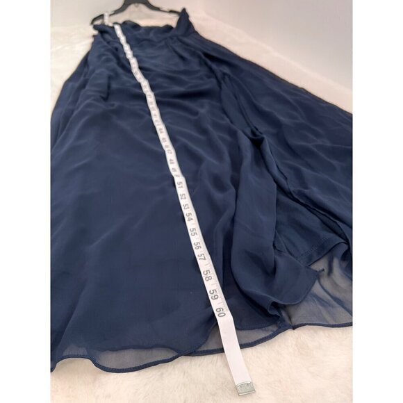 New AFTER SIX Size 20-R1 ONE-SHOULDER CHIFFON MAXI DRESS W/SHIRRED FRONT SLIT - Picture 6 of 12